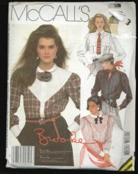 2123 MCCALLS  1985 BROOKE SHIELDS  WESTERN LS YOKE SHIRT, JABOT PATTERN 8